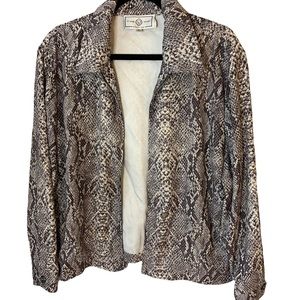 St. Johns Sport Jacket Snake Skin Print Women's Size LARGE Zip by Marie Gray
